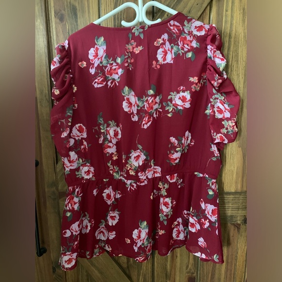 Maurice’s Floral Wrap Blouse - Picture 2 of 4